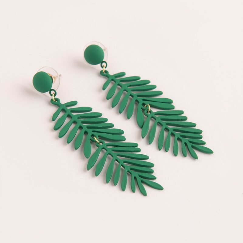 Green Leaf Earrings