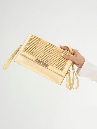 Pleated Flap Clutch
