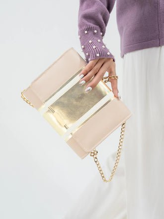 Two-Toned Shimmer Clutch