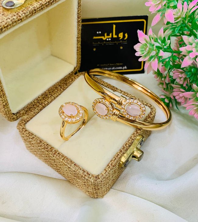 Zircon Kara & Ring-02 (Pink)