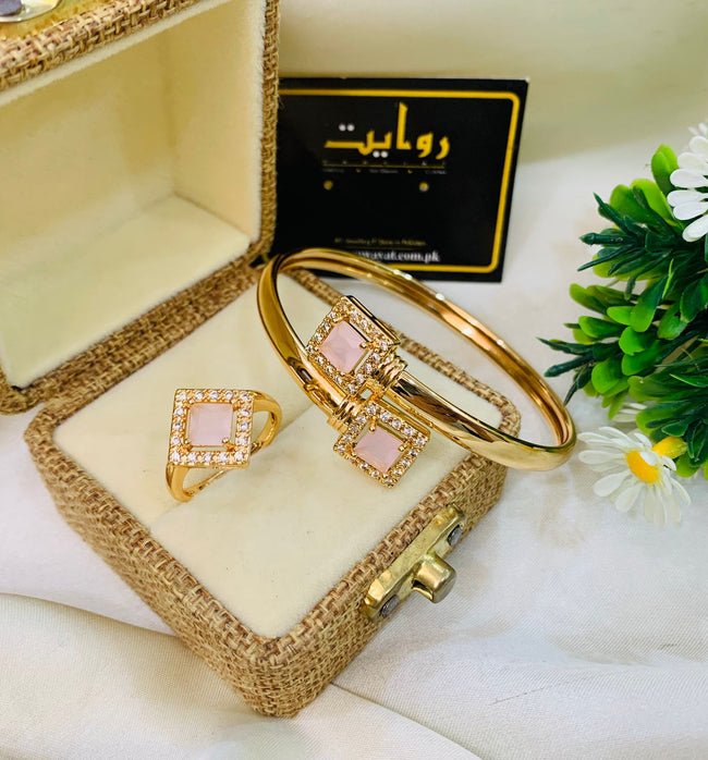 Zircon Kara & Ring-03 (Pink)