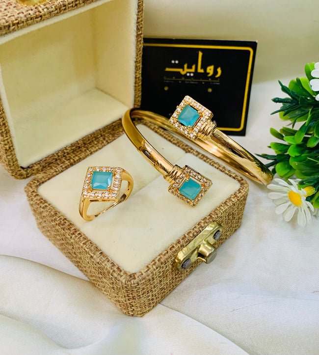 Zircon Kara & Ring-03 (Mint Green)